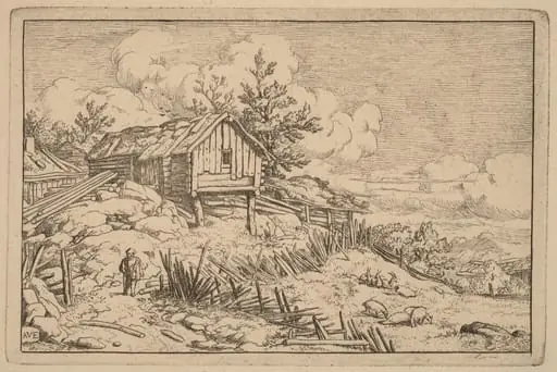 Man near Entry of a Ruinous Hedge