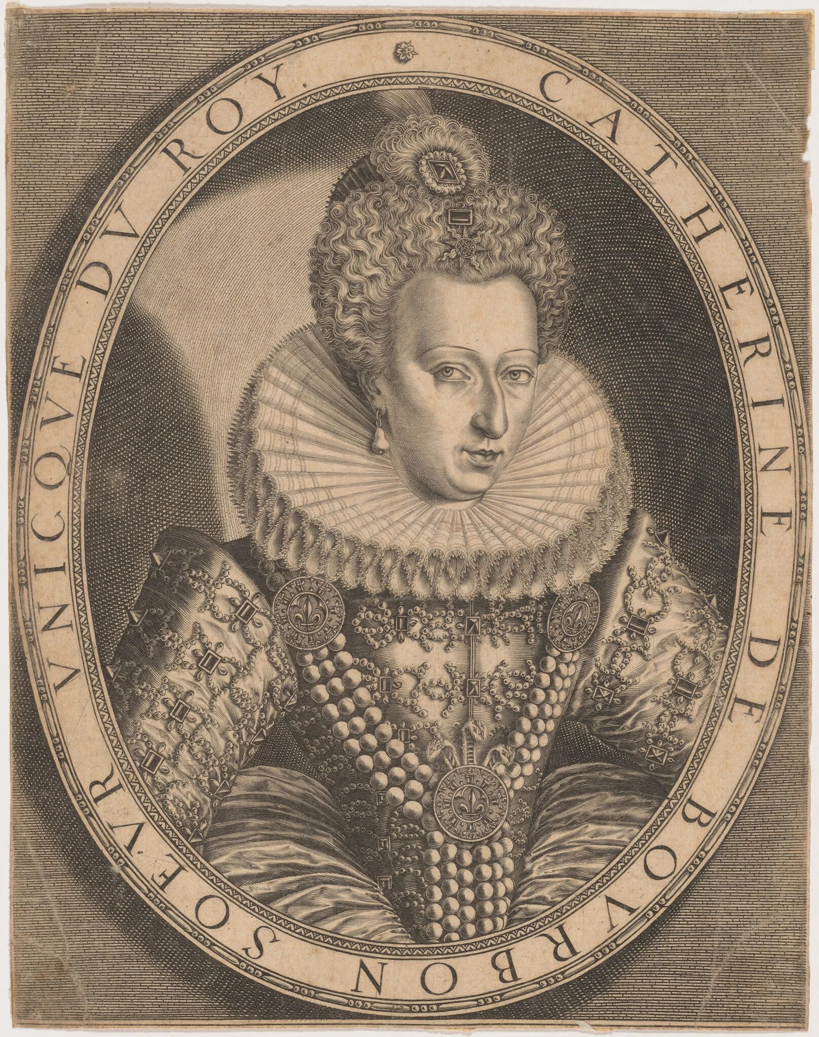 Catherine de Bourbon, by Thomas de Leu, ink, 1590