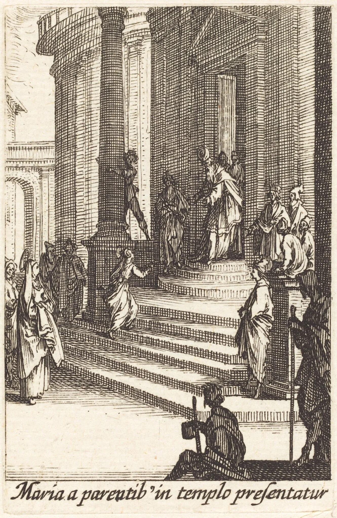 The Presentation of the Virgin, by Jacques Callot, ink, 1634