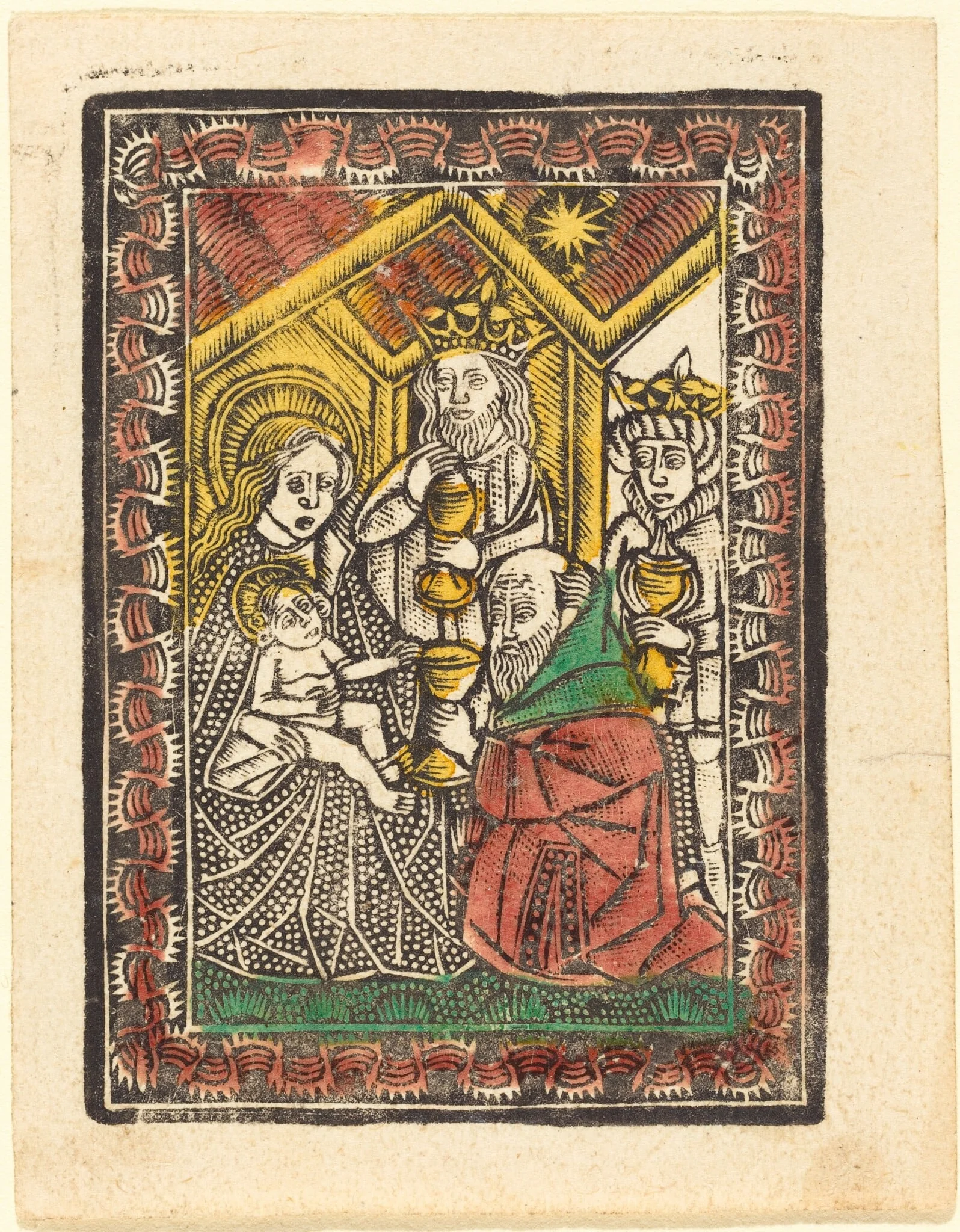 The Adoration of the Magi, by German 15th Century, paint, 1475