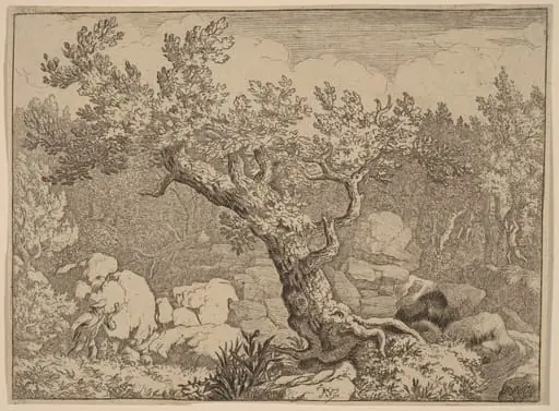 Sportsman near a Large Tree