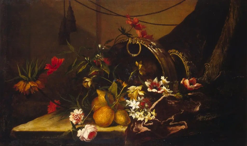 Still life with fruit and flowers