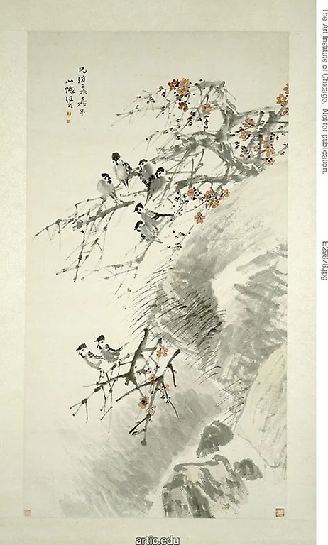 Birds on Red Plum