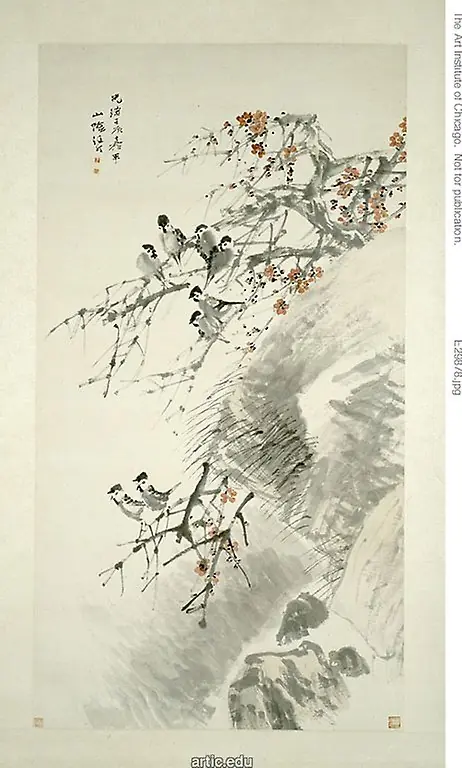 Birds on Red Plum