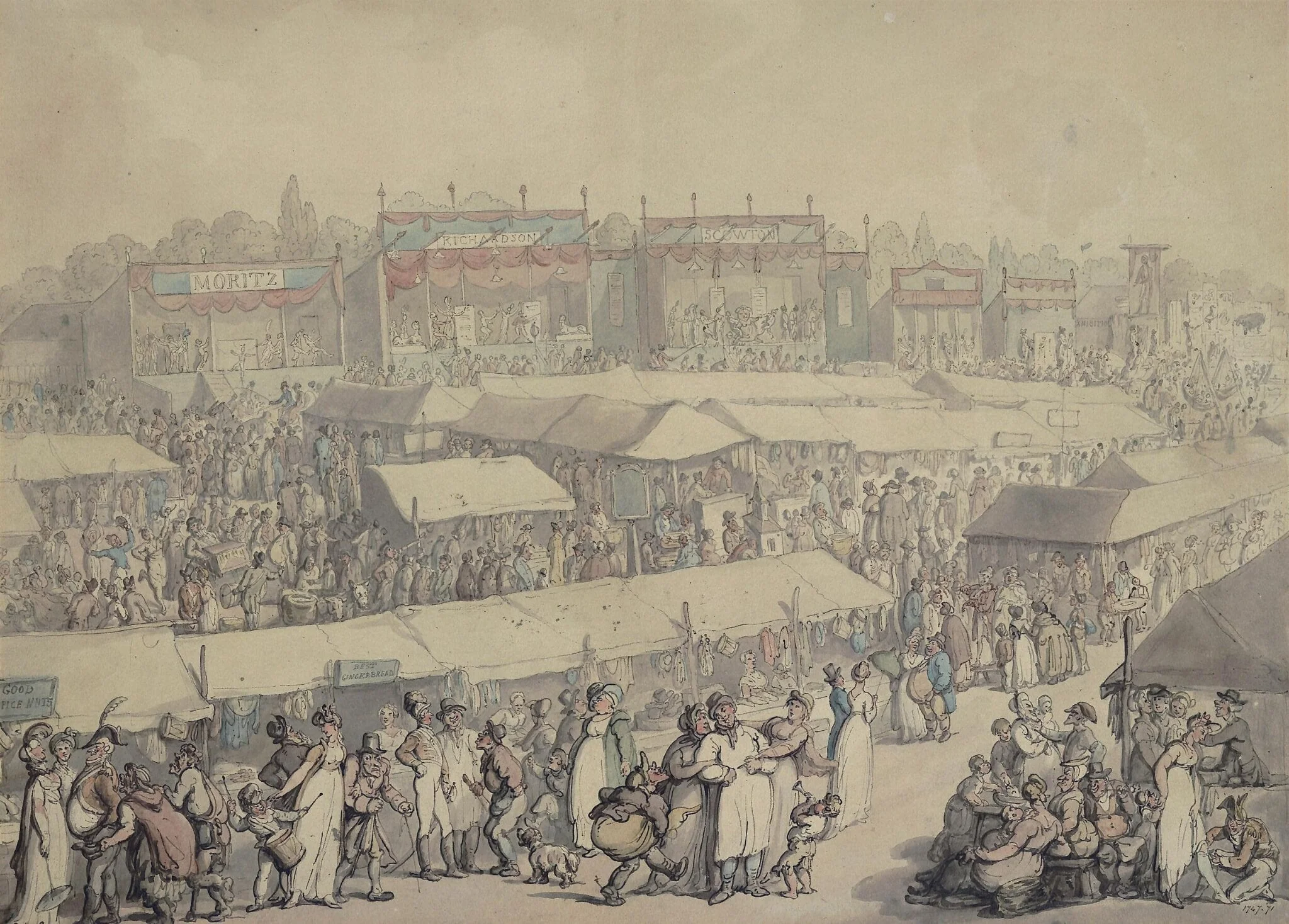 Brook Green Fair, by Thomas Rowlandson, watercolor, 1775