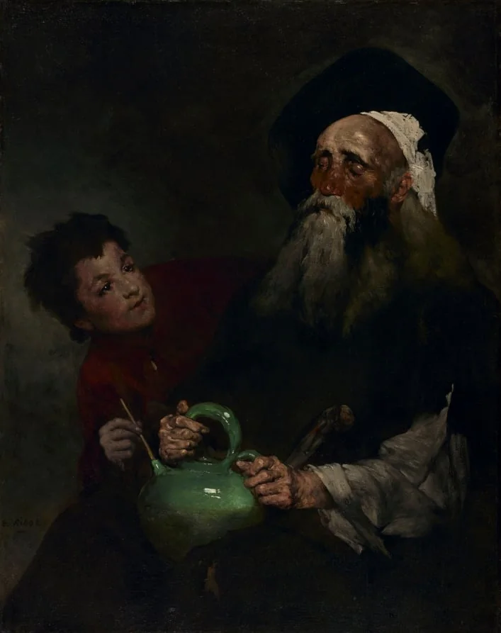 Lazarillo de Tormes and His Blind Master, by Augustin Théodule Ribot, unspecified, 1880