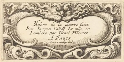 Title Page for Callot's "The Small Miseries of War"