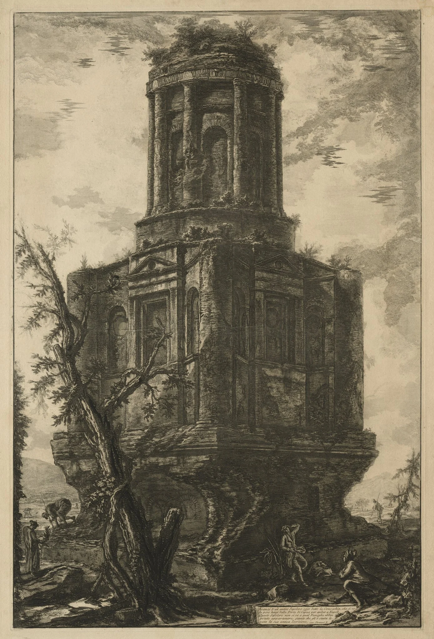 Views of Rome:  The Tomb, called La Connocchia, by Giovanni Battista Piranesi, 1776