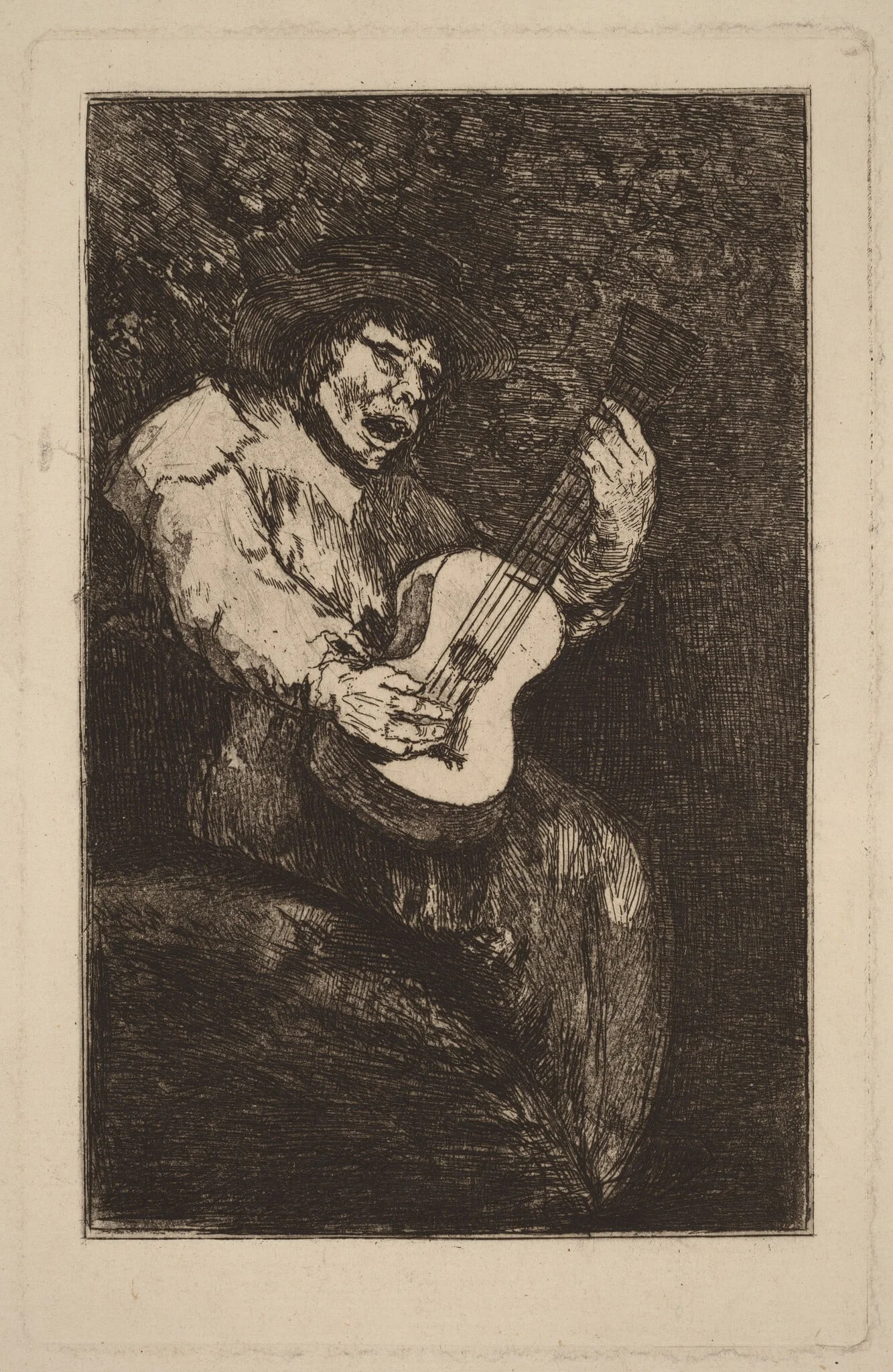 The Blind Singer, by Francisco Goya, ink, 1826