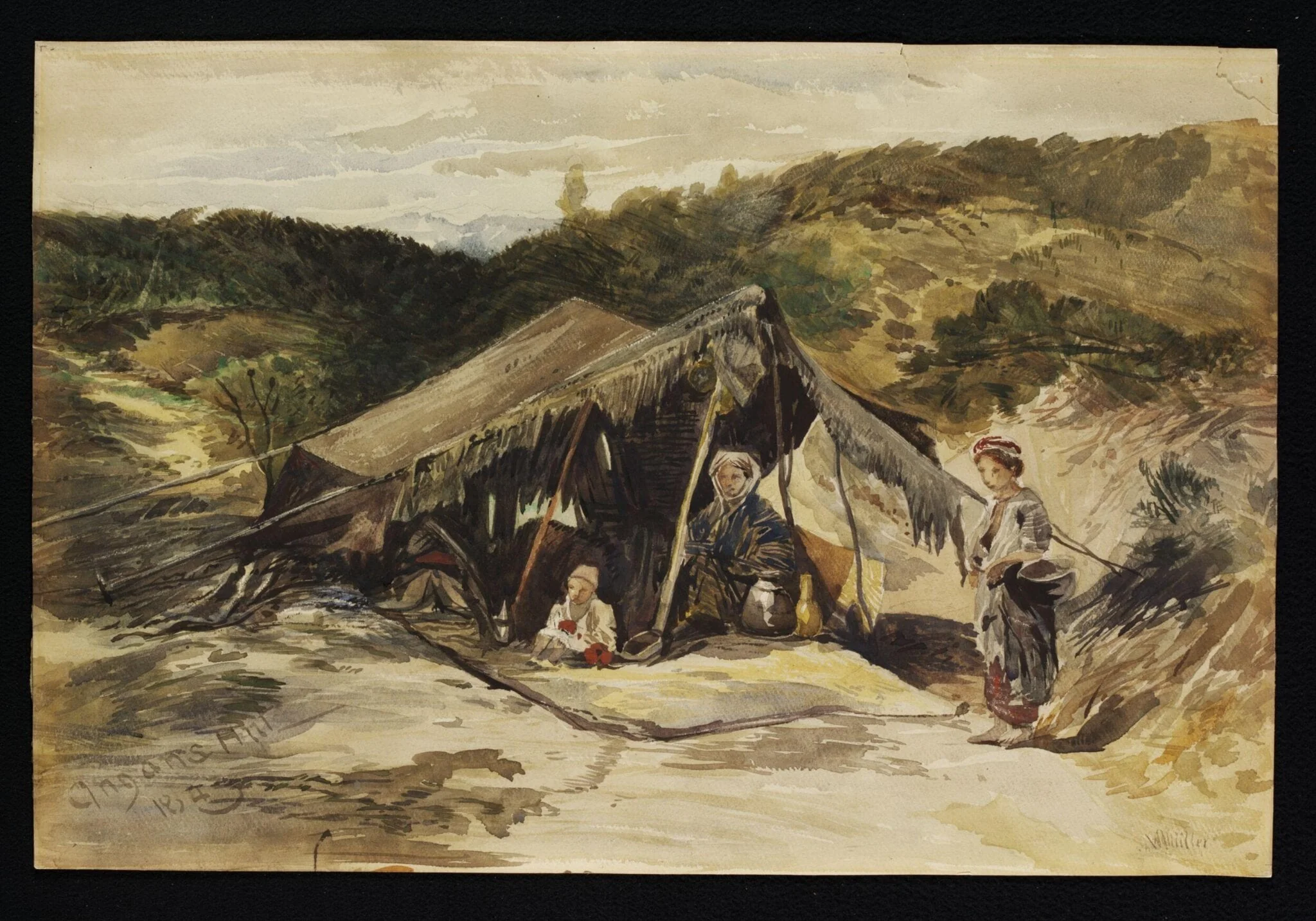 Cingans Hut, by William James Müller, watercolor, 1843