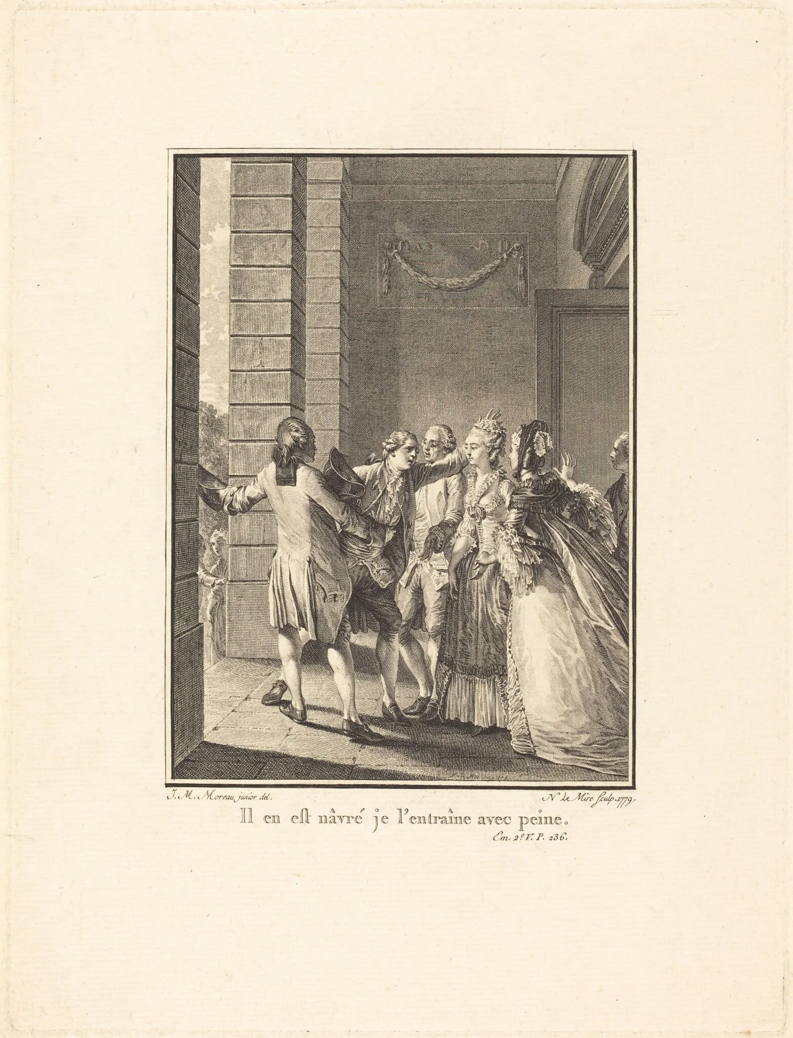 Il en est nâvre, je l'entraine avec peine, by Noël Le Mire, ink, 1779