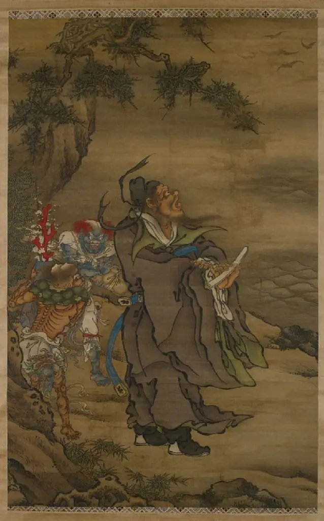 Zhong Kui the Demon Queller with Five Bats