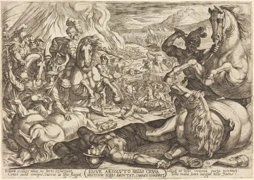 Joshua has the Chariots Burned and Cuts the Legs off His Enemies