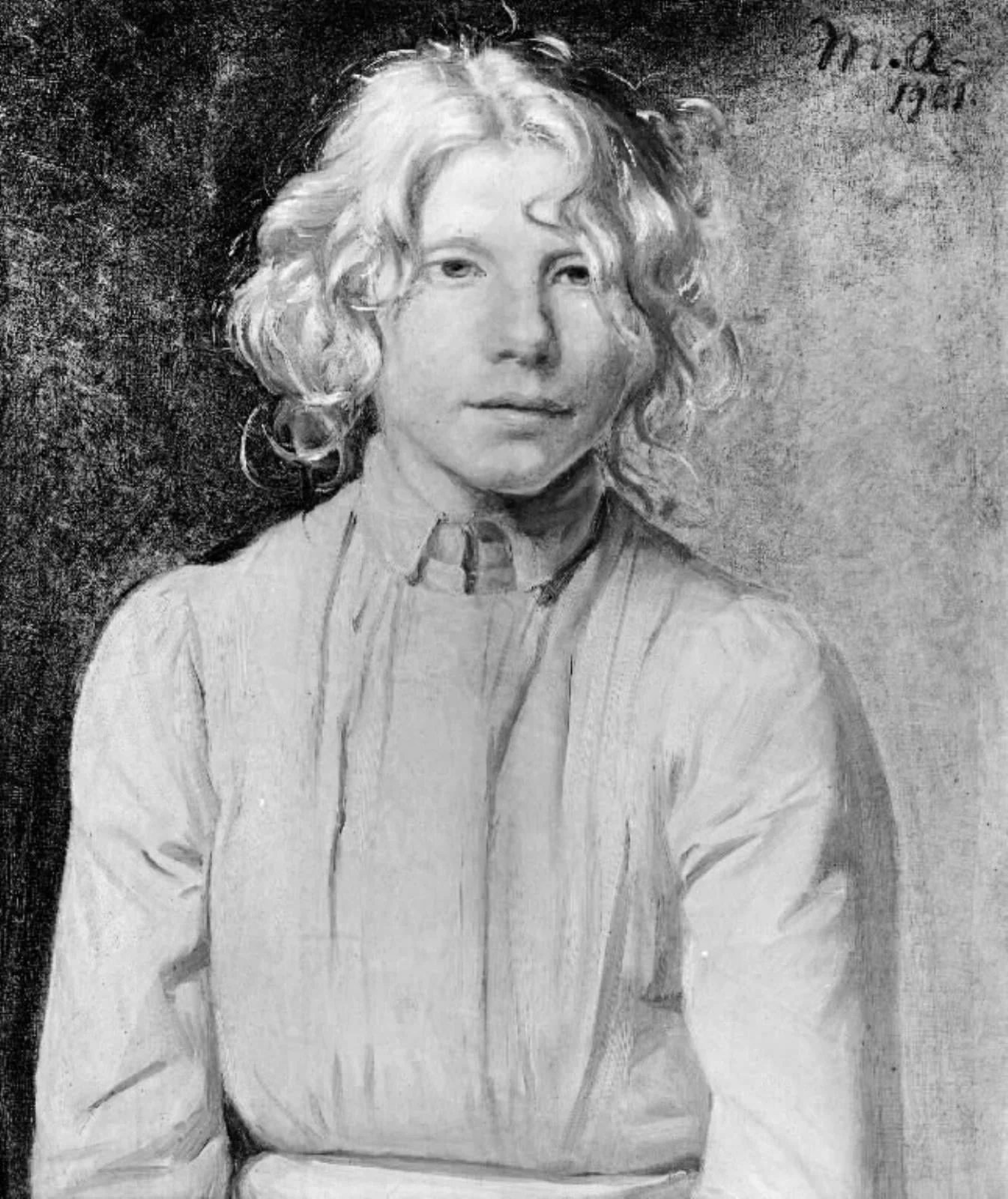 A Girl in a Red Dress, by Unknown, 1901