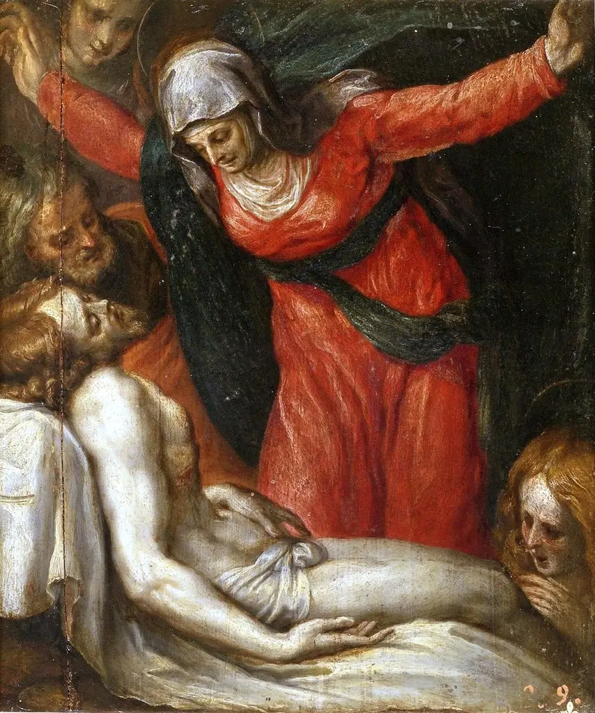 Lamentation of Christ with Saints