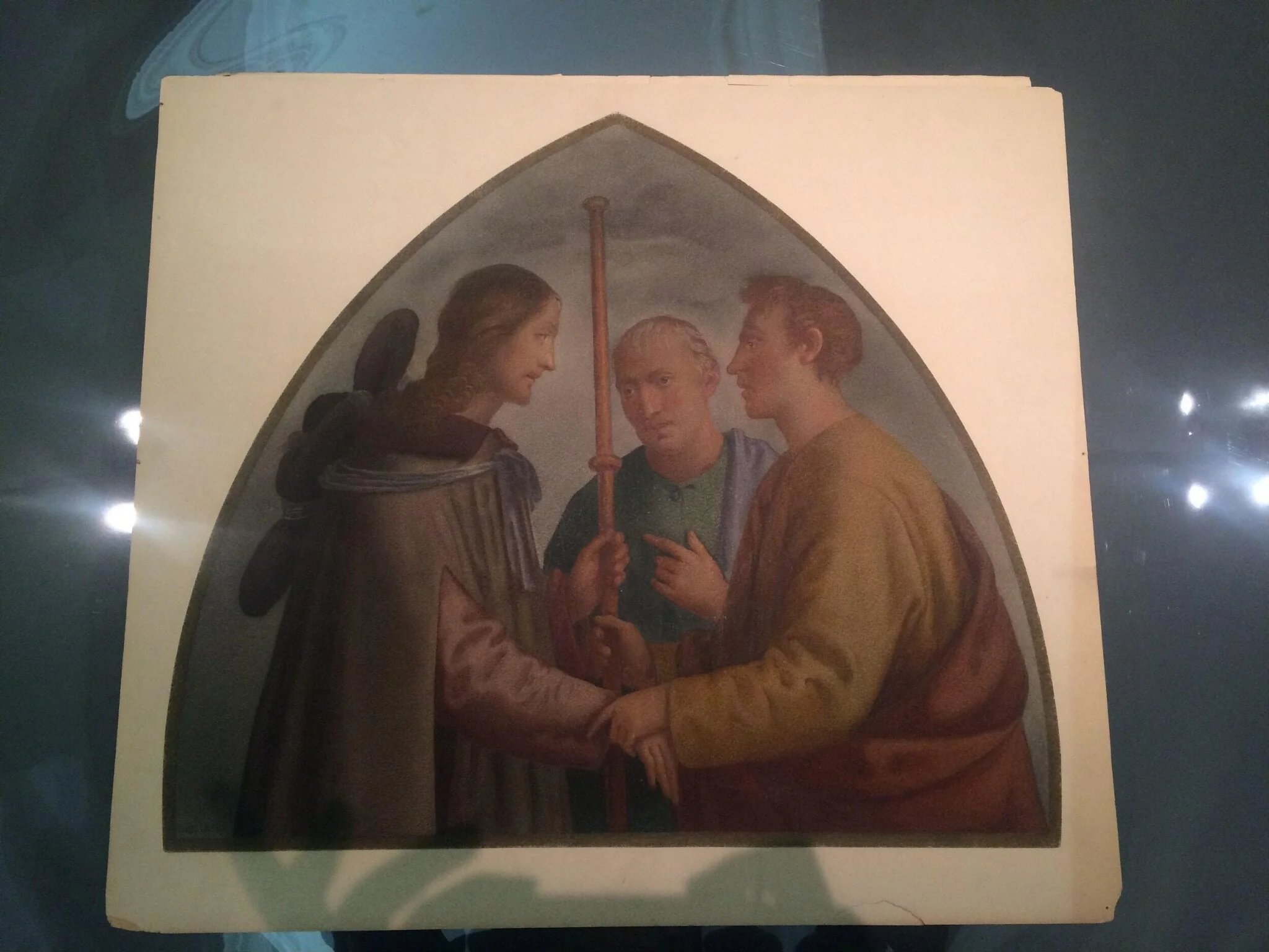 Copy after Christ and Disciples at Emmaus, Fra Bartolomeo in the Convent of San Marco (Florence), by Bartolommeo Frà, watercolor, 1850