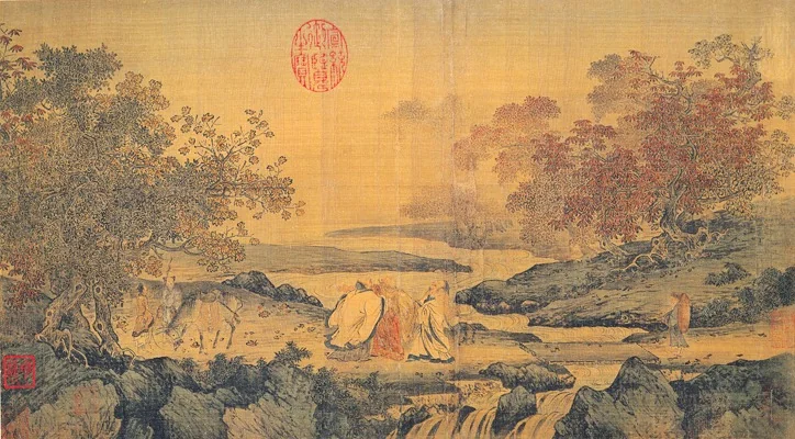 Three Men Laughing by Tiger Creek, by Unknown, unspecified