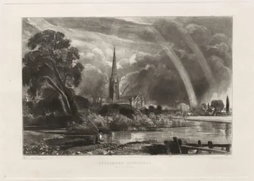 Salisbury Cathedral from the Meadows (Small Plate)