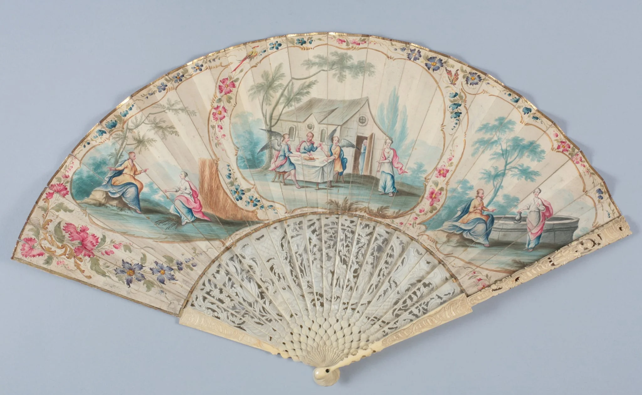 Eventail plié, by Unknown, unspecified, 1740