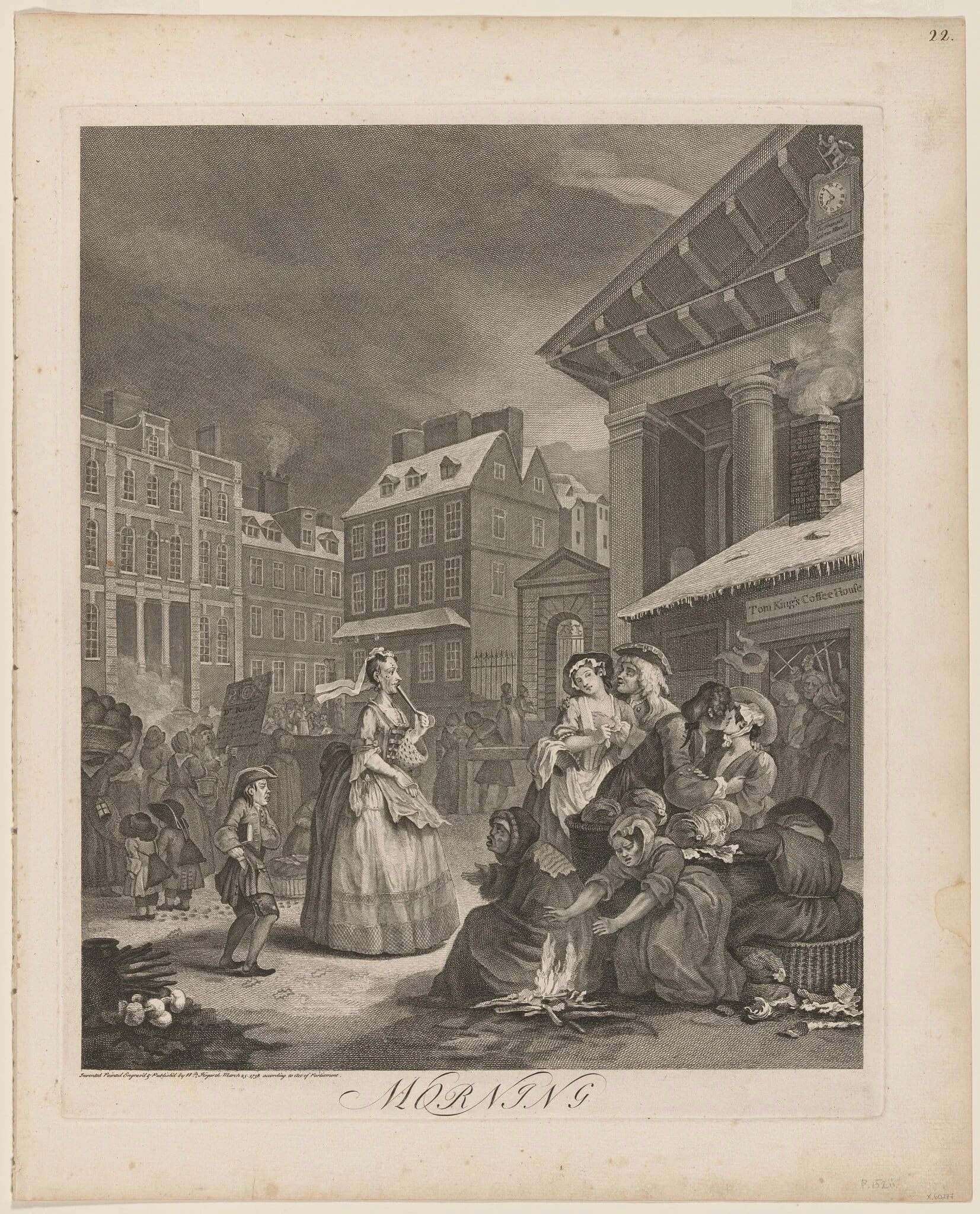 Morning, by William Hogarth, ink, 1738