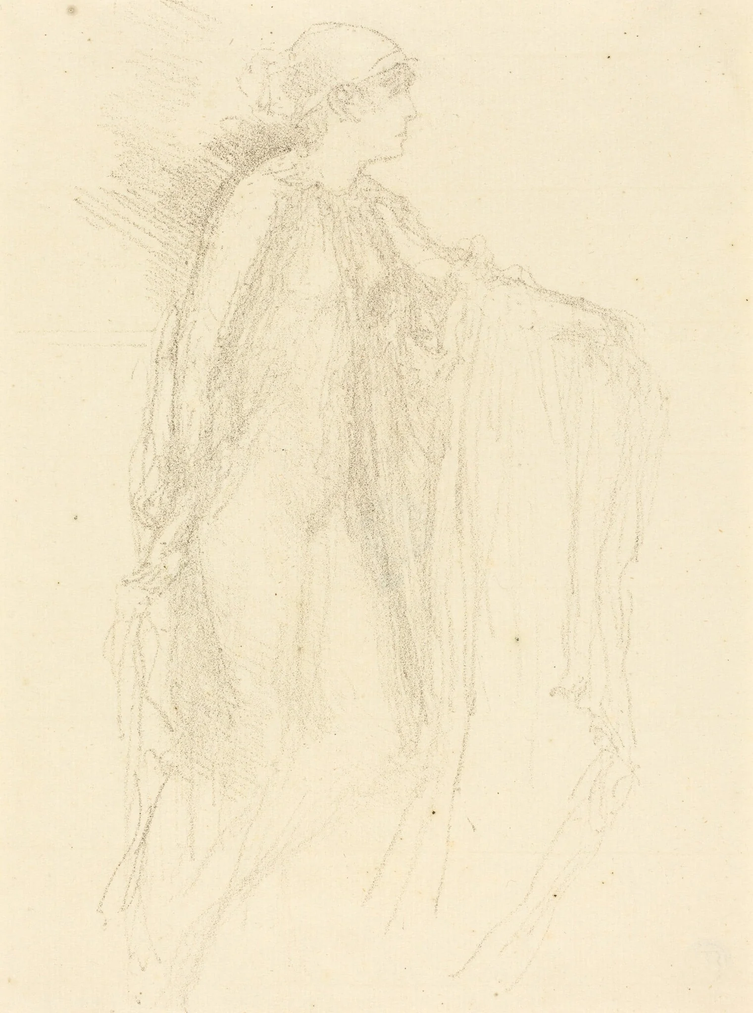 The Cap, by James McNeill Whistler, ink, 1893