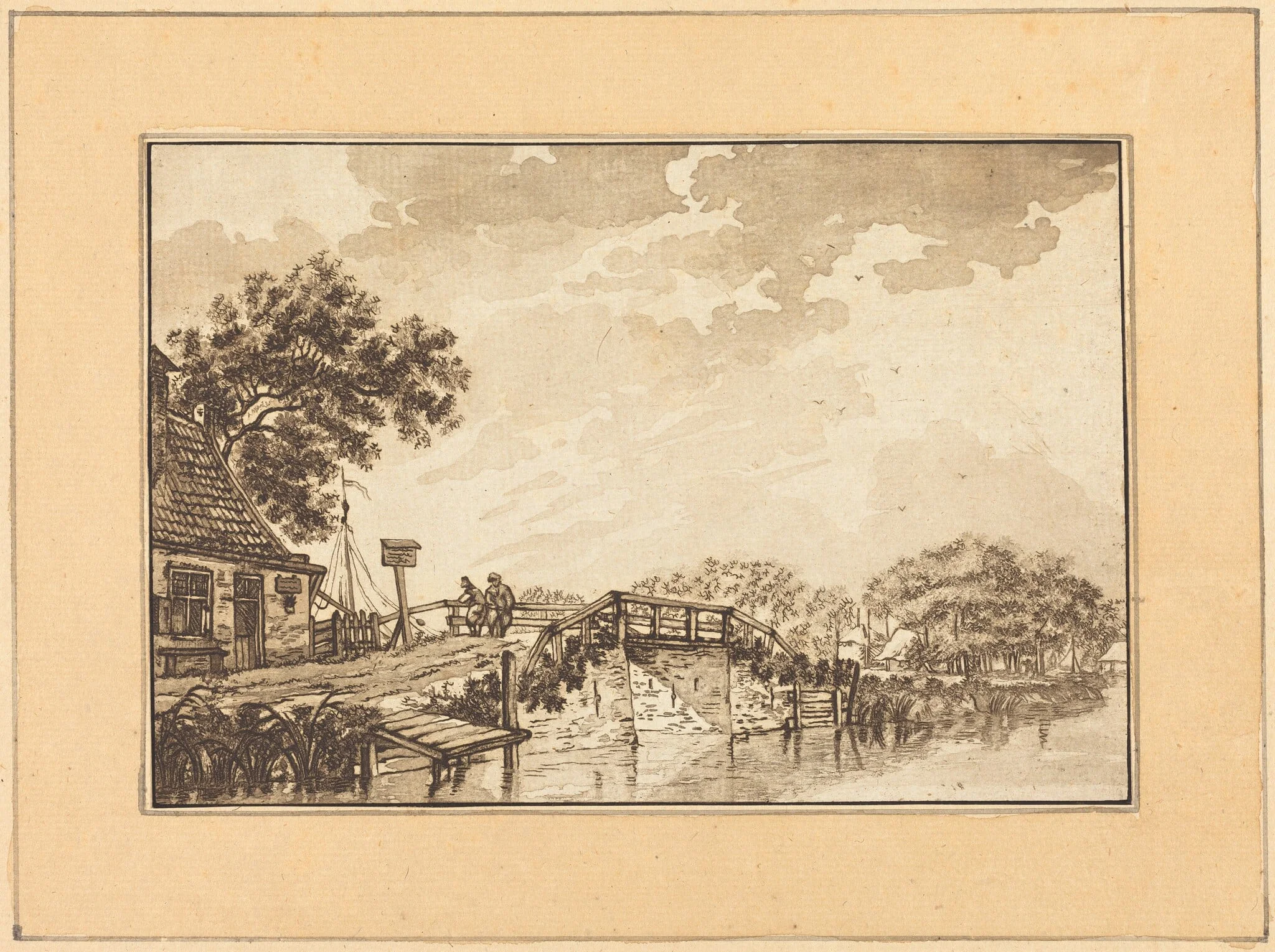 Landscape, by Schönecker, ink, 1784