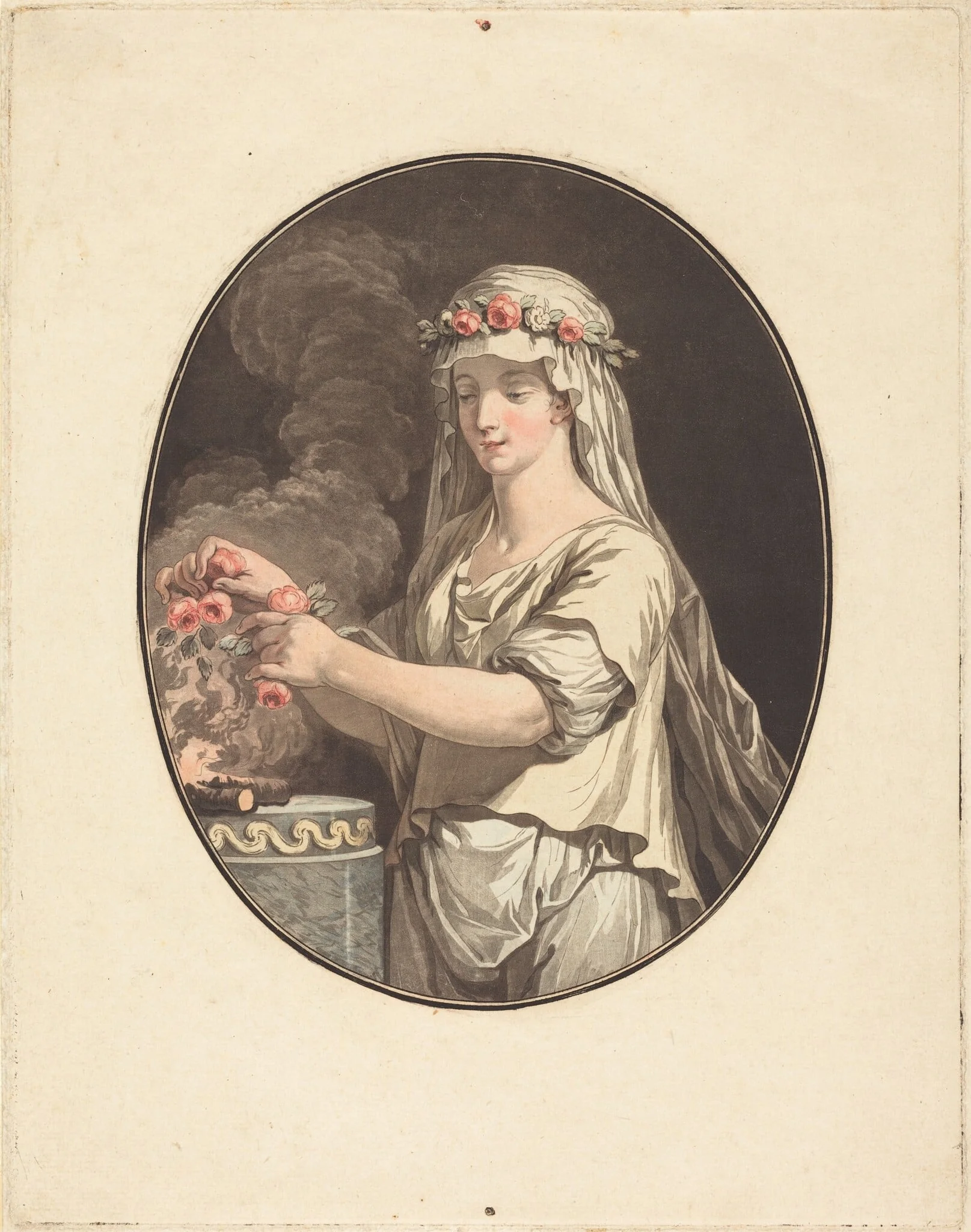 La jeune vestale, by Jean-François Janinet, ink, 1783