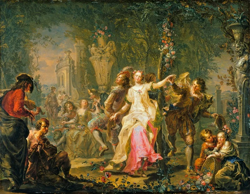 Spring, by Johann Georg Platzer, oil, 1742