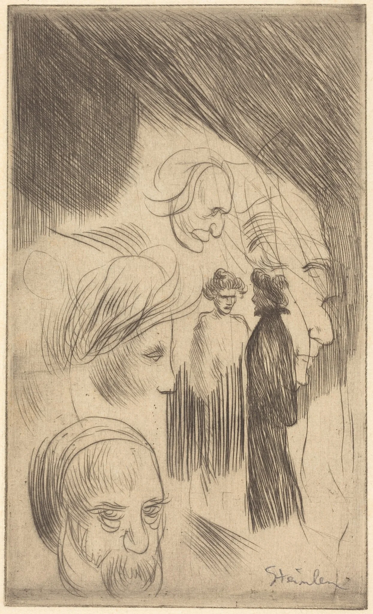 Sketch Plate, by Théophile Alexandre Steinlen, ink, 1902