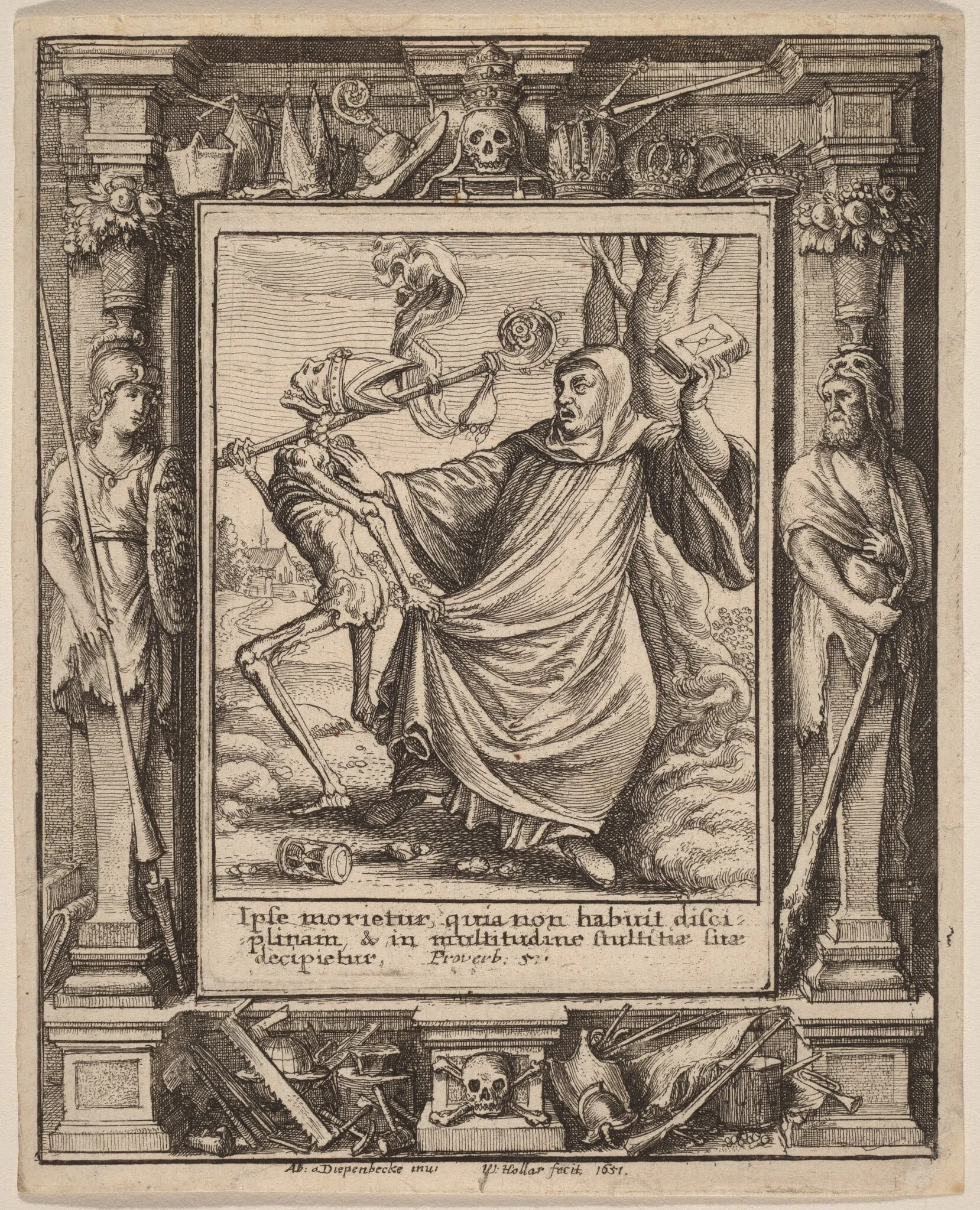 Abbot, by Wenceslaus Hollar, ink, 1651