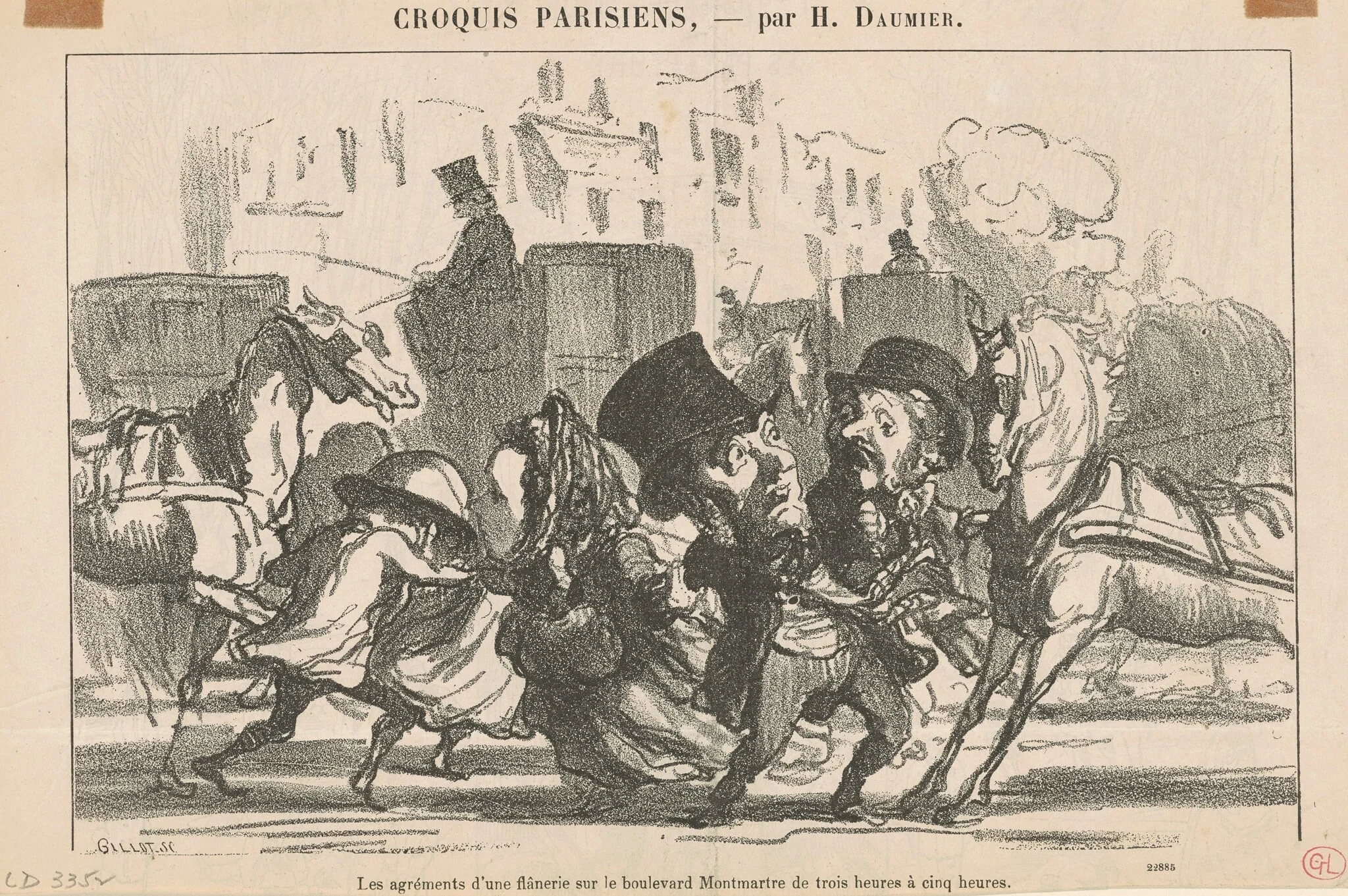 Les agréments d'une flanerie ..., by Honoré Daumier, ink, 1865