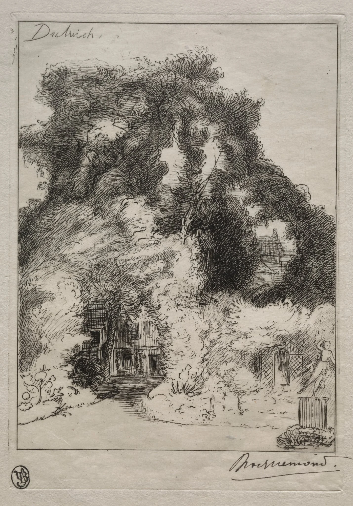 The Garden of the Inn at Dulwich, by Félix Bracquemond, 1870