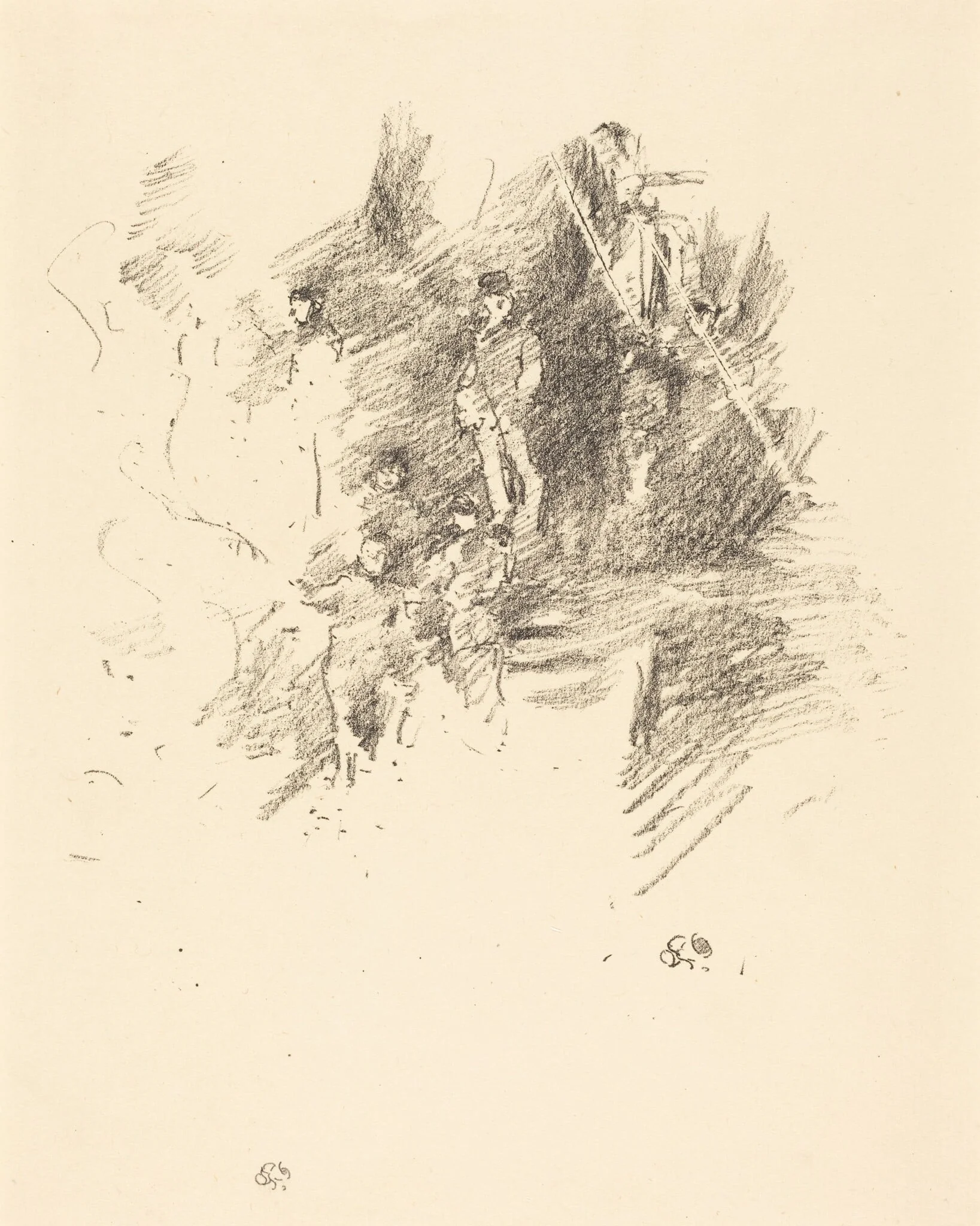 Fifth of November, by James McNeill Whistler, ink, 1895