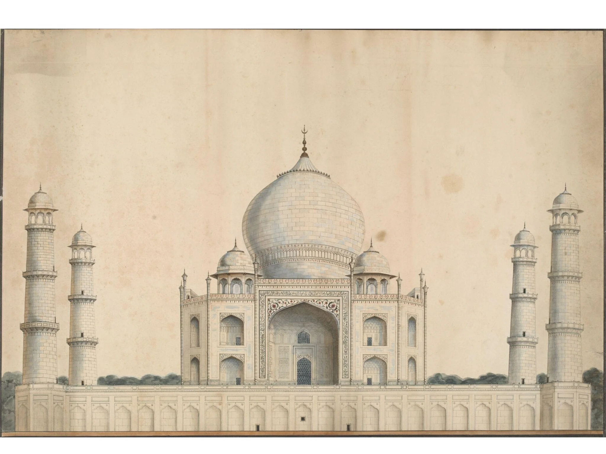 Three drawings of the Taj Mahal