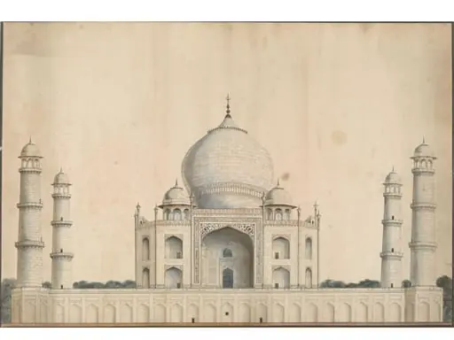 Three drawings of the Taj Mahal