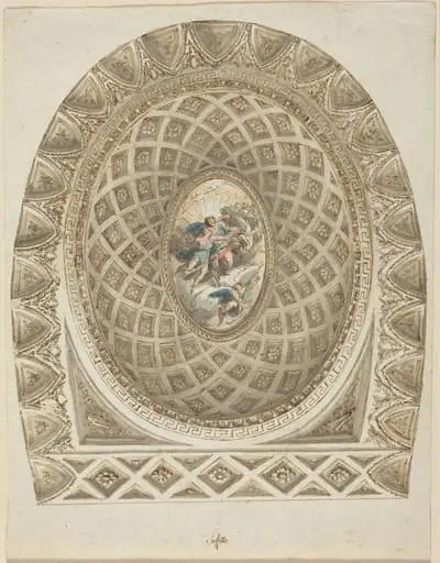 A Coffered Dome with Apollo and Phaeton