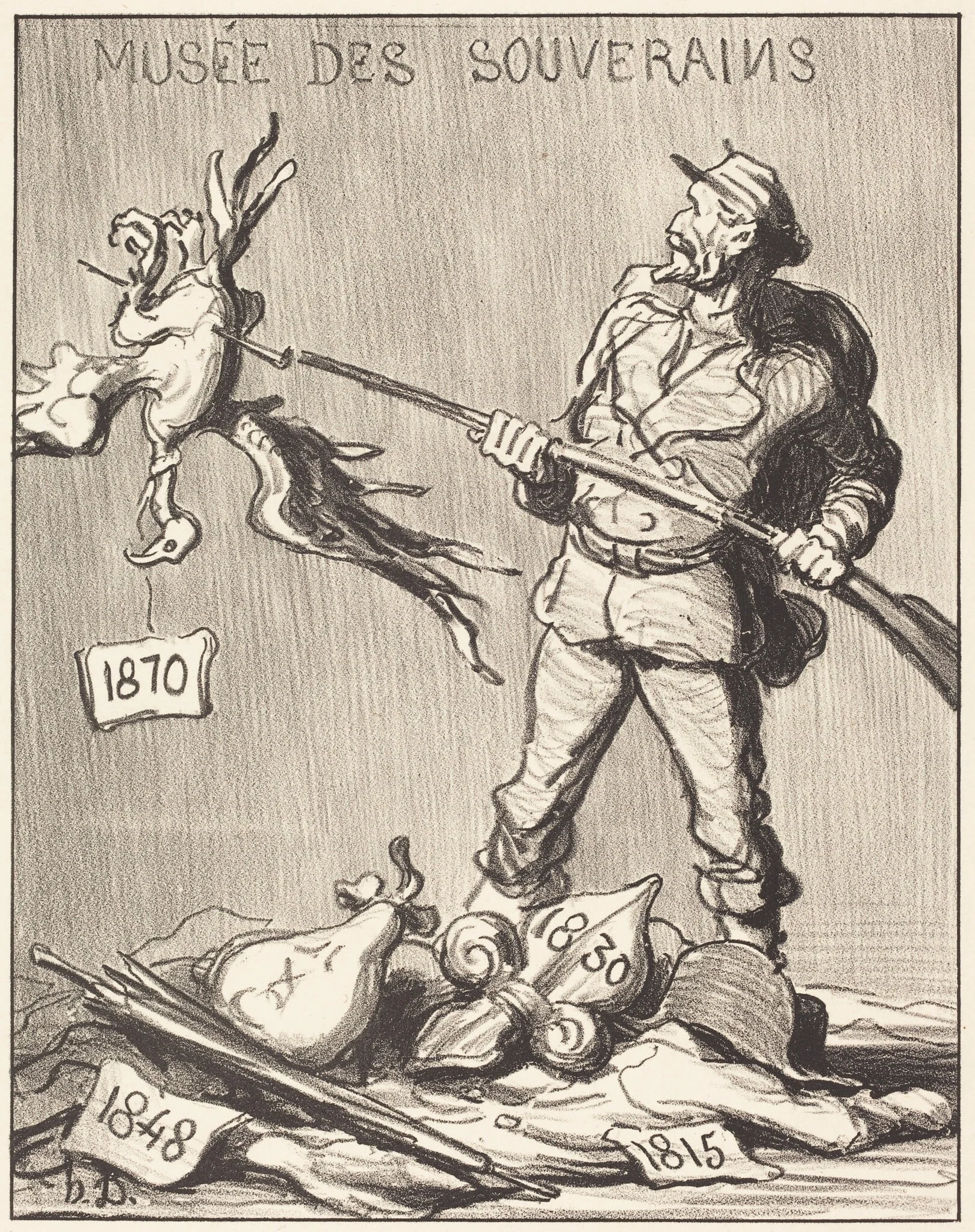 A qui le tour?, by Honoré Daumier, ink, 1870