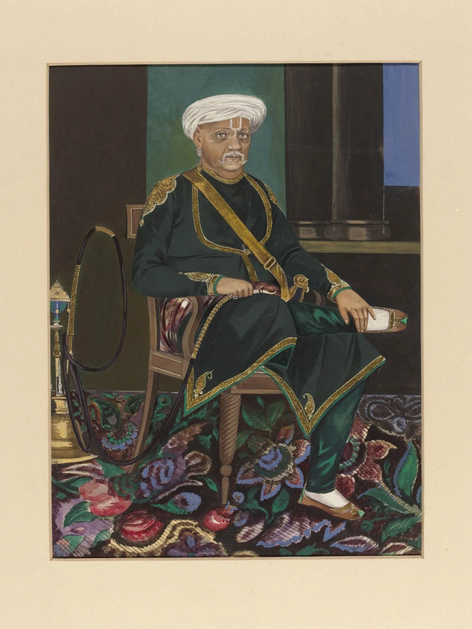 Portrait of Thakur Bhoj Raj Singh, by Gopal, paint, 1874
