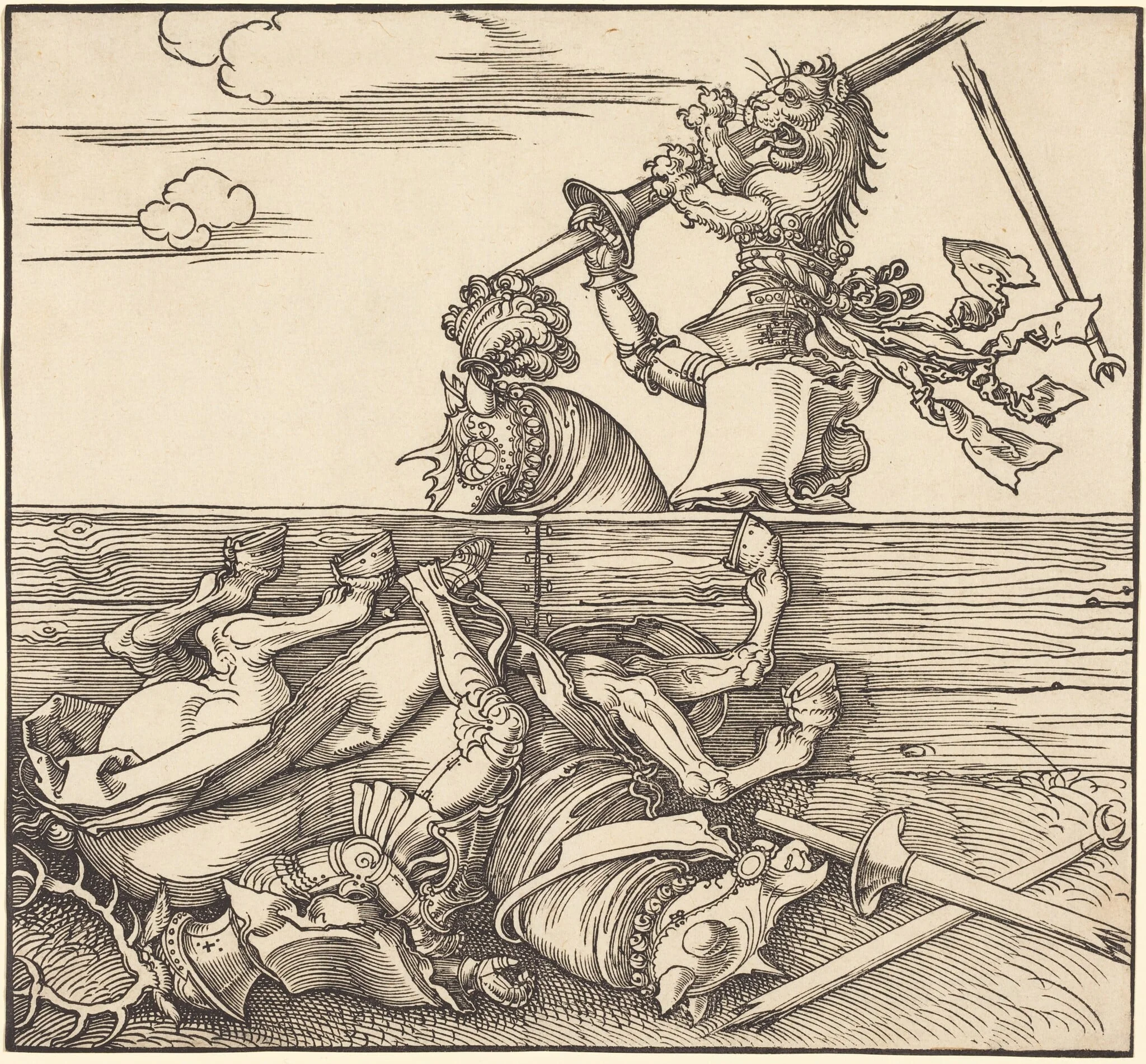 Italian Joust of Peace, by Albrecht Dürer, ink, 1518