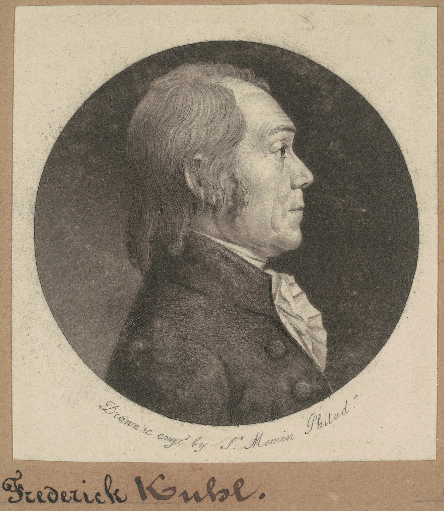 Frederick Kuhl, by Charles Balthazar Julien Févret de Saint-Mémin, ink, 1802