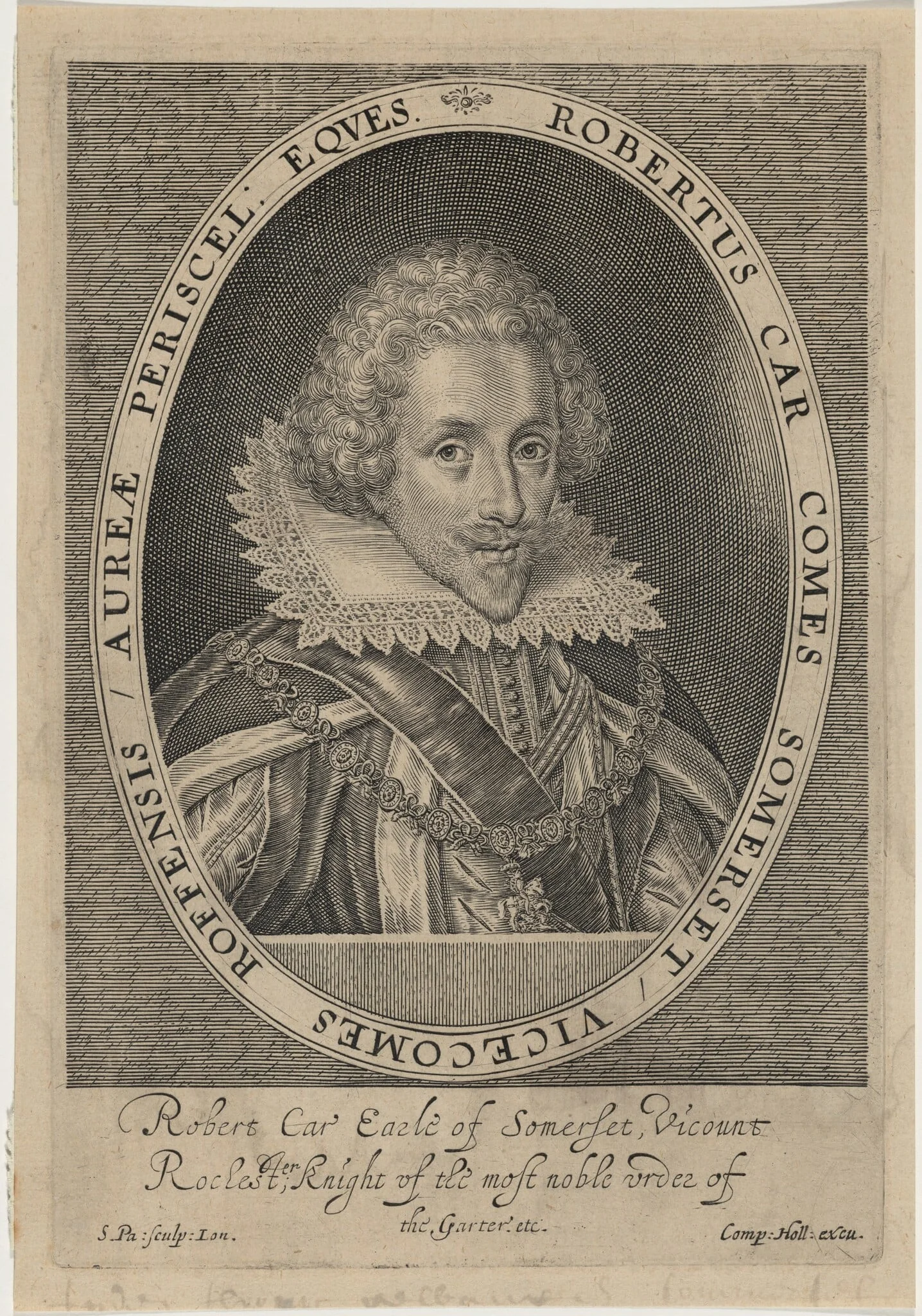 Robert Carr, Earl of Somerset, by Simon van de Passe, ink, 1621