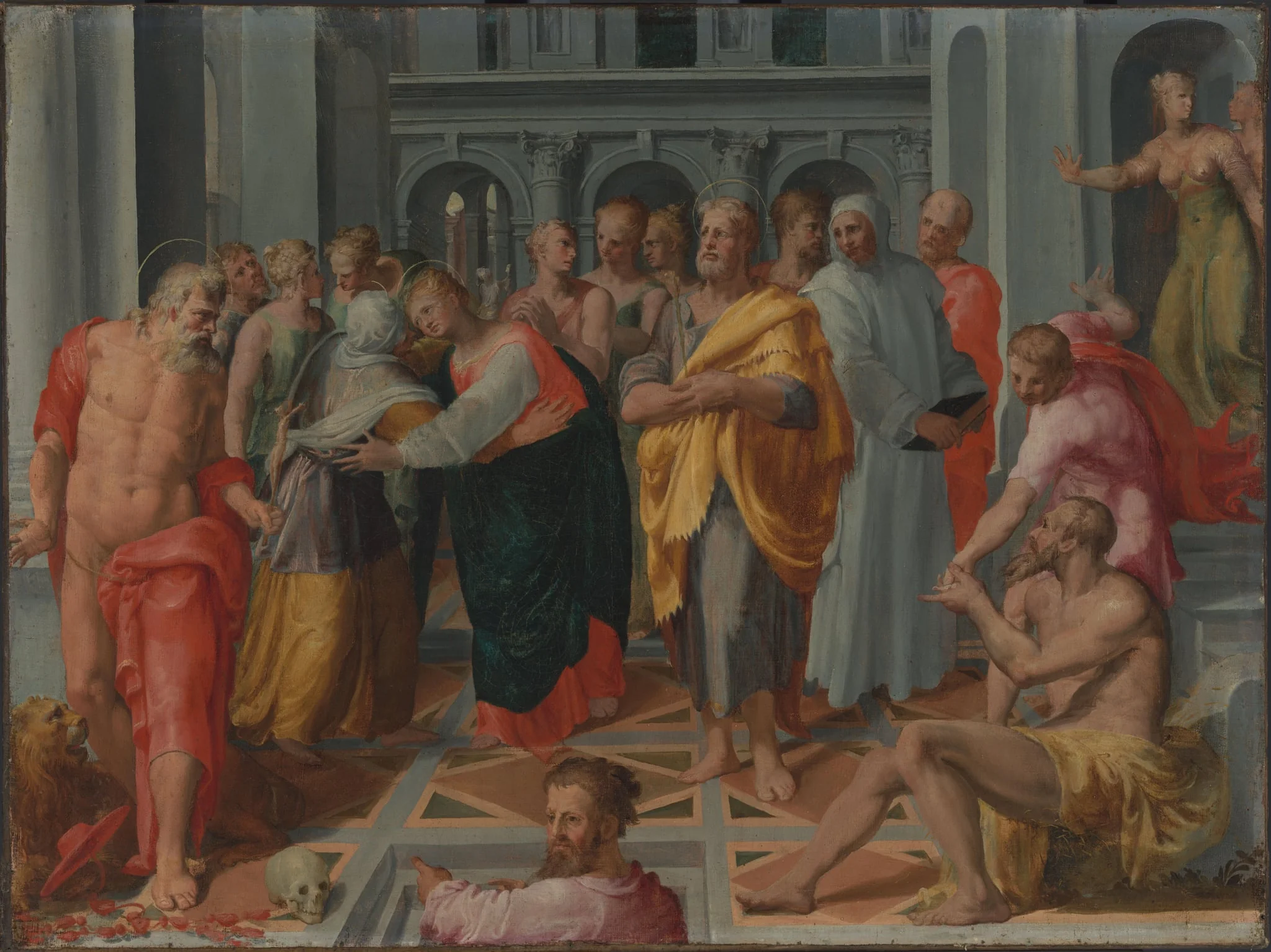 Visitation (Meeting of Mary and Elizabeth in the Presence of Saints Joseph and Jerome), by Unknown, unspecified, 1575
