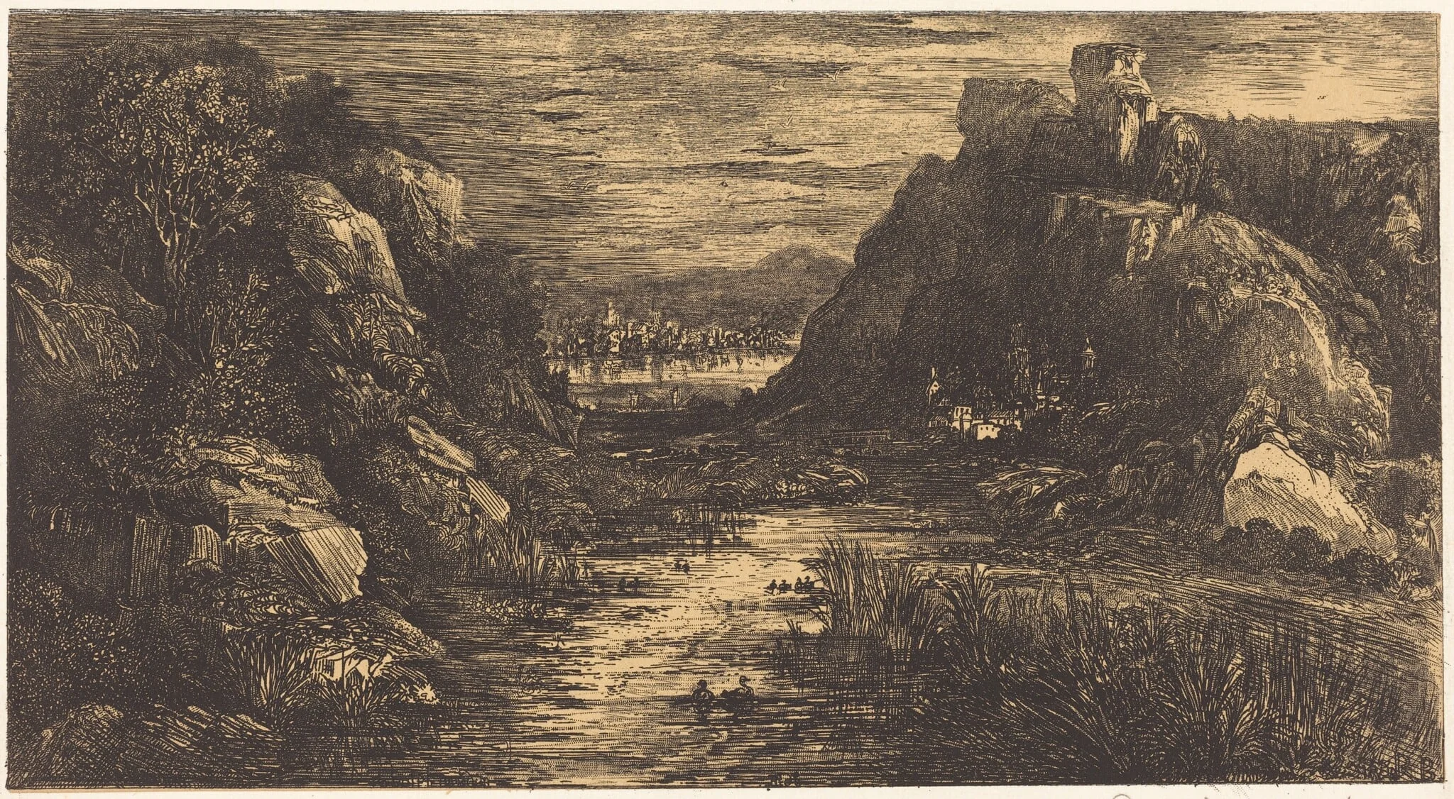 Cite Lointaine, by Rodolphe Bresdin, ink, 1868