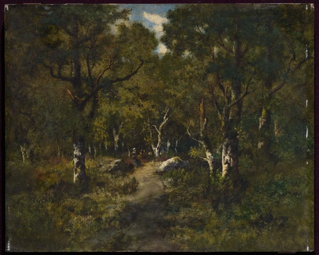 Path through the Forest near Fontainebleau, by Narcisse Virgilio Díaz, unspecified, 1875