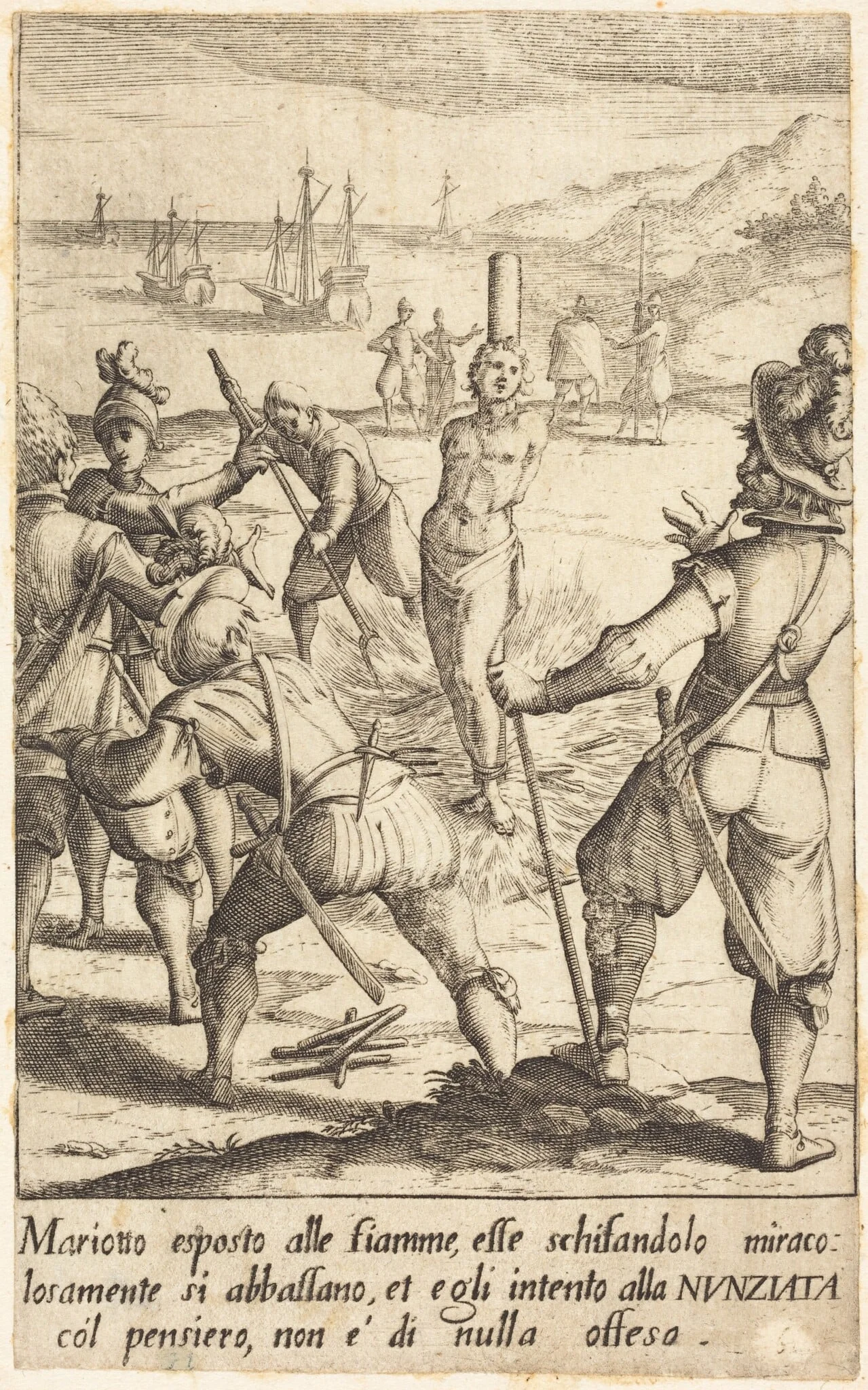 Mariotto, by Jacques Callot, ink, 1619