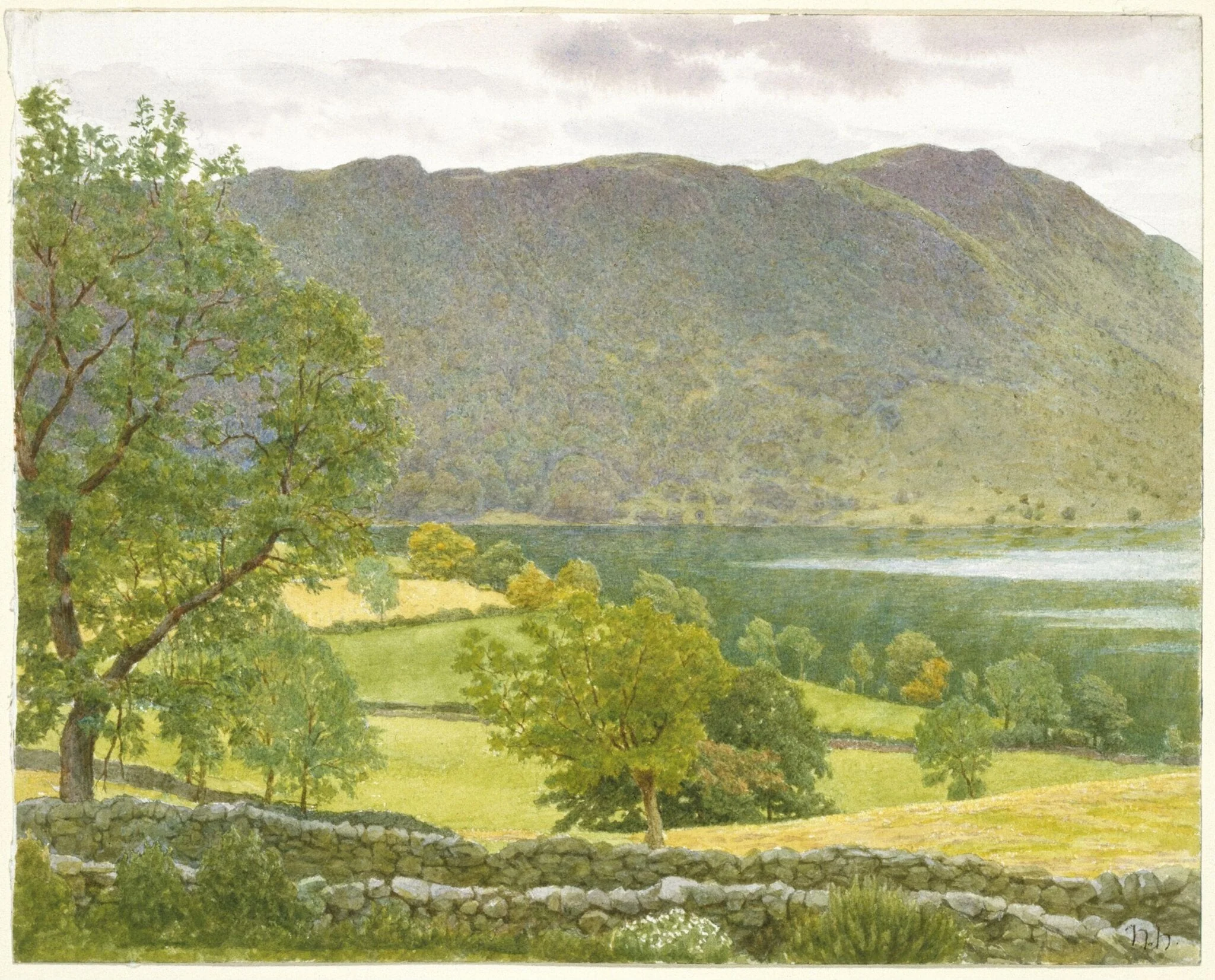 Hawes Water, by Henry George Alexander Holiday, watercolor, 1862