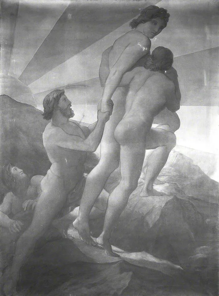 The Brethren of Saturn delivered, by George Frederic Watts, oil, 1867