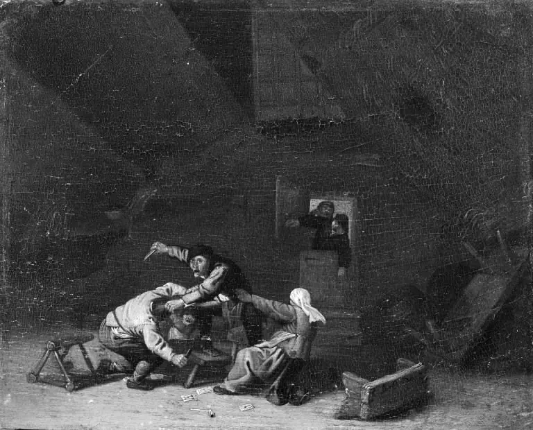 Two Peasants Fighting with Knives