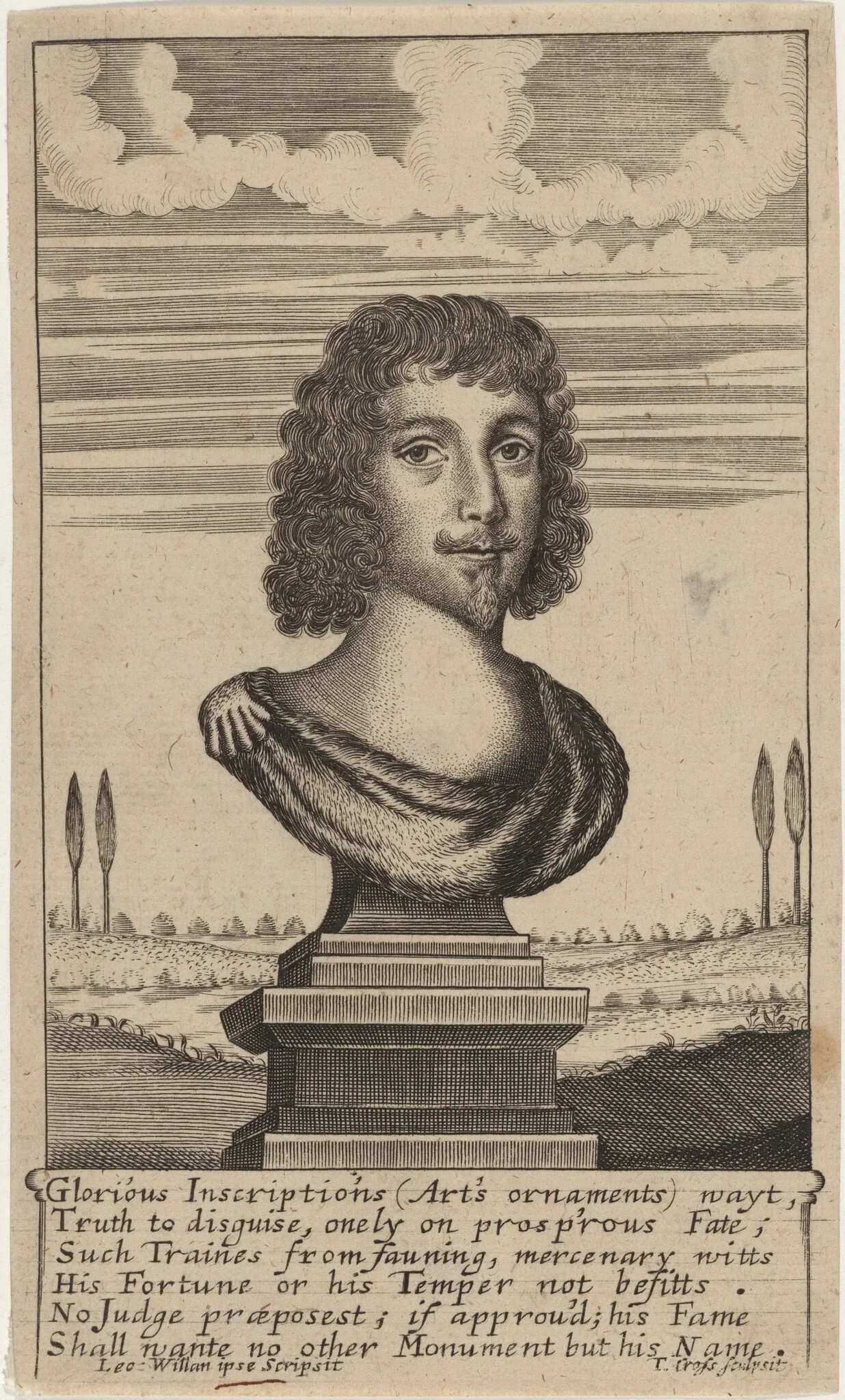 Leonard Willan, by Thomas Cross, ink, 1657