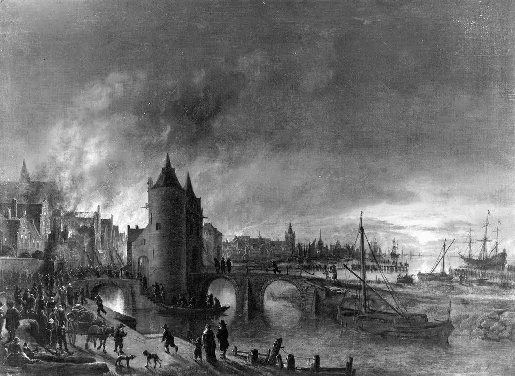 Fire in a Dutch city
